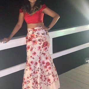 Two Piece Red Cocktail Dress